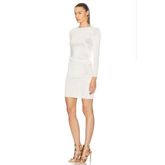 TOM FORD Cut Out Gold Chain Short Dress in White Size Medium NWOT - Picture 3 of 14